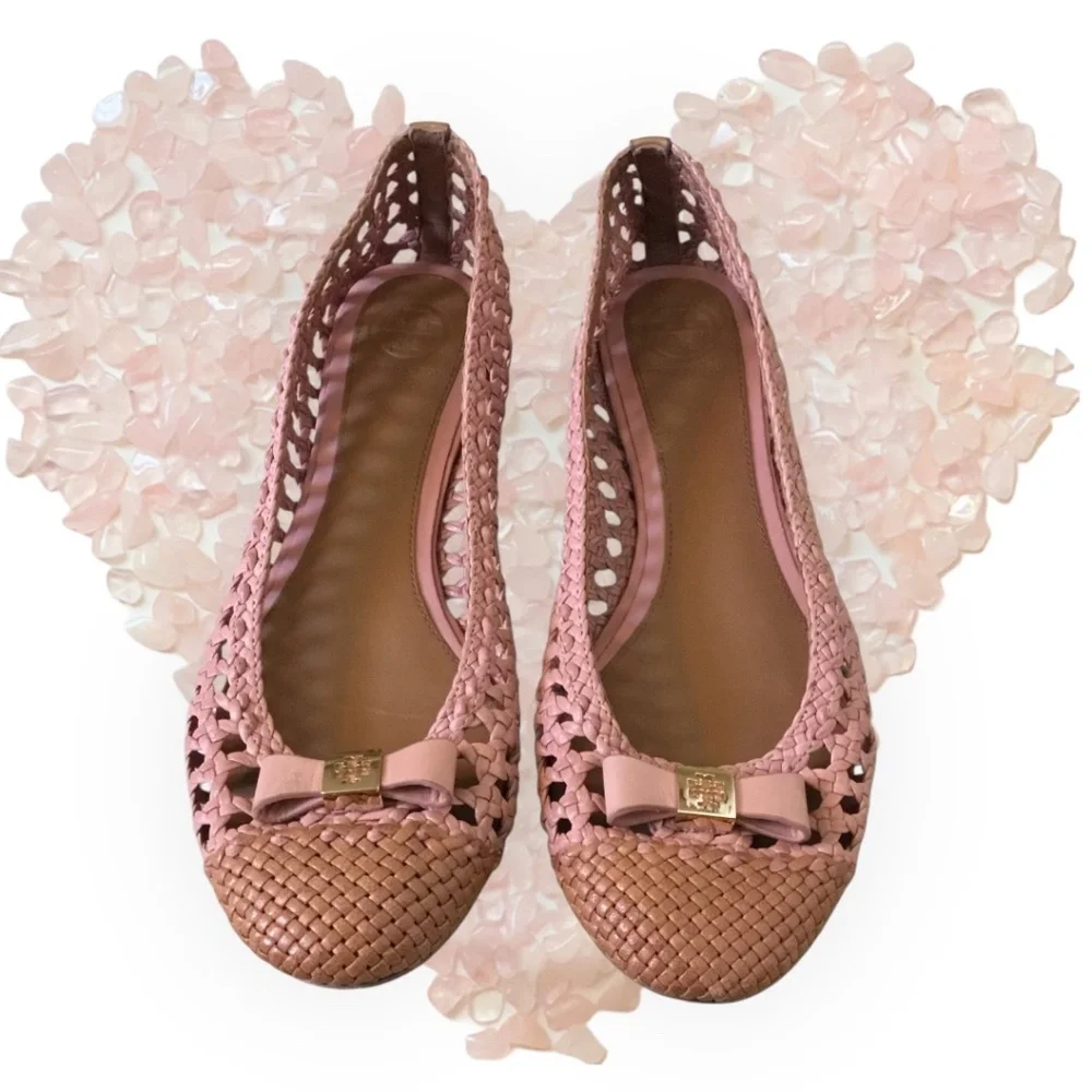 Tory Burch Carlyle Woven Ballerina Flats